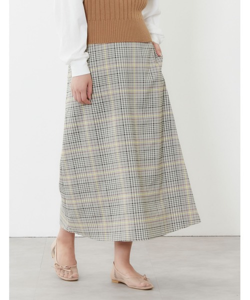 POU DOU DOU（プードゥドゥ）の「チェックAラインスカート（スカート・レディース・グリーン/ピンク/ブルー・3）」の8枚目の写真