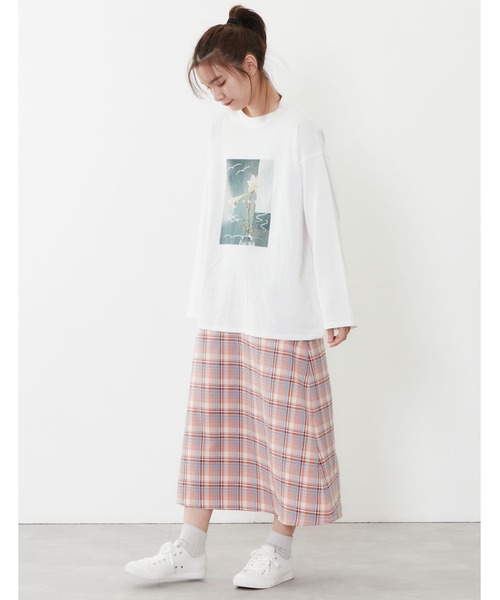 POU DOU DOU（プードゥドゥ）の「チェックAラインスカート（スカート・レディース・グリーン/ピンク/ブルー・3）」の10枚目の写真