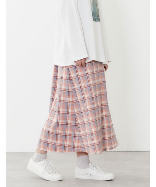 POU DOU DOU（プードゥドゥ）の「チェックAラインスカート（スカート・レディース・グリーン/ピンク/ブルー・3）」の12枚目の写真