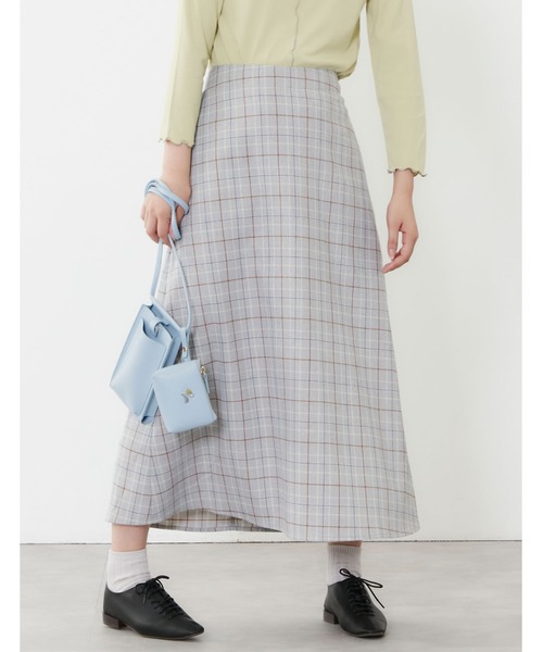 POU DOU DOU（プードゥドゥ）の「チェックAラインスカート（スカート・レディース・グリーン/ピンク/ブルー・3）」の18枚目の写真