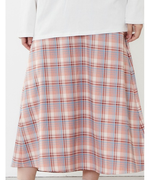 POU DOU DOU（プードゥドゥ）の「チェックAラインスカート（スカート・レディース・グリーン/ピンク/ブルー・3）」の22枚目の写真