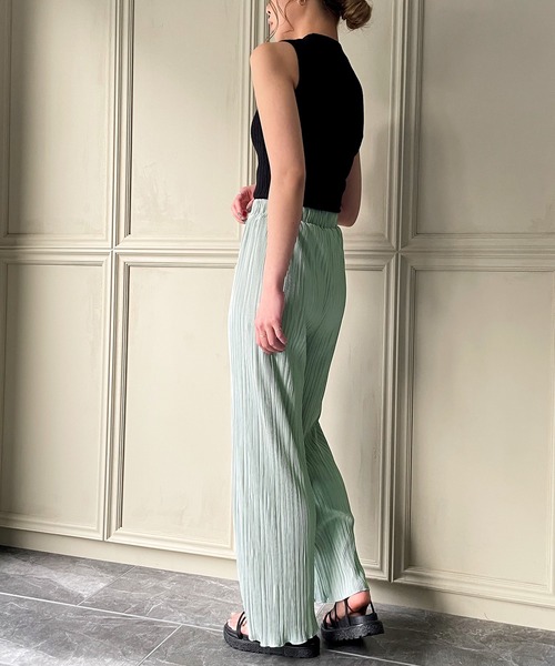 JUNOAH（ジュノア）の「裾メロウプリーツワイドパンツ（その他パンツ・レディース・ホワイト/ブラック/グレー/ピンク/ブルー/ミント/モカ・FREE）」の13枚目の写真