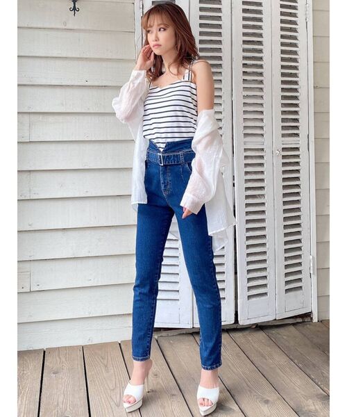 RESEXXY（リゼクシー）の「【IS】ベルト付デニムパンツ（デニムパンツ・レディース・インディゴブルー/ライトブルー・MEDIUM/SMALL/X-SMALL）」の5枚目の写真