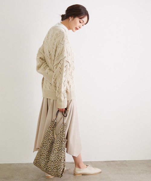 ROPE' PICNIC(ロペピクニック)の「【WEB限定カラーあり】【セットアップ対応】アセテート混ドライタッチイレギュラーヘムスカート(スカート・レディース・ベージュ/サックスブルー/ライトグリーン/グレー系その他/グリーン系その他3・40/38/36)」の16枚目の写真