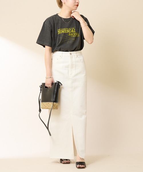 yahki ヤーキ　ハンドバッグ　ショルダーバッグ　shenery SHENERY（シーナリー）の「(YAHKI/ヤーキ) レザー×ストローバッグ