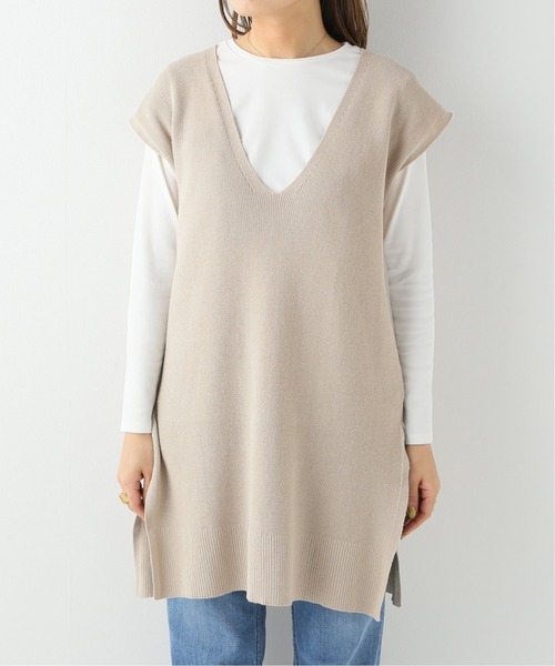 SLOBE IENA イエナ♡未使用に近い　14G畦ロングニットベスト SLOBE IENA（スローブイエナ）の「14G畦ロングニットベスト