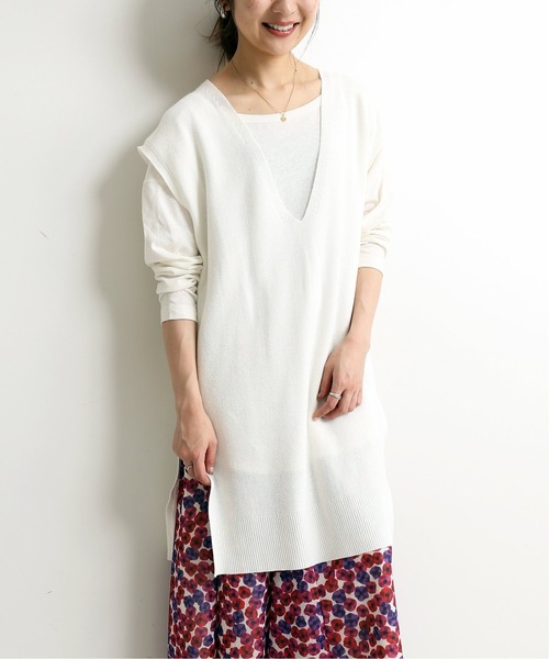 SLOBE IENA イエナ♡未使用に近い　14G畦ロングニットベスト SLOBE IENA（スローブイエナ）の「14G畦ロングニットベスト