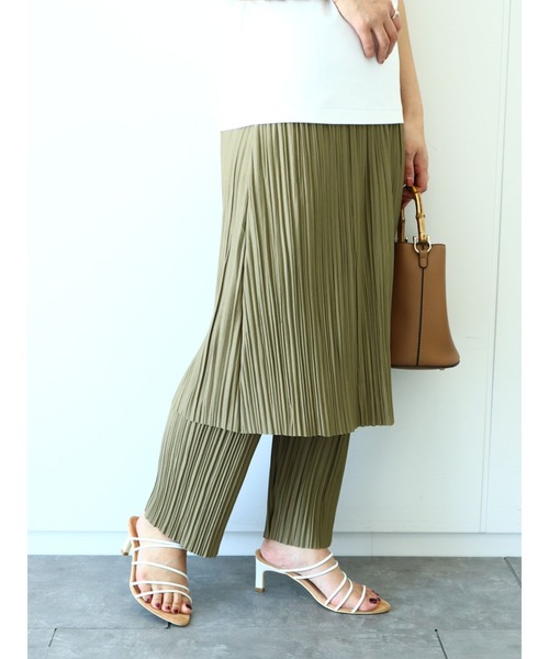 RAY CASSIN FAVORI（レイカズンフェバリ）の「・RAY CASSIN プリーツスカートレイヤードパンツ＊（その他パンツ・レディース・ブラック/カーキ/アイボリー/ピンクベージュ・FREE）」の13枚目の写真