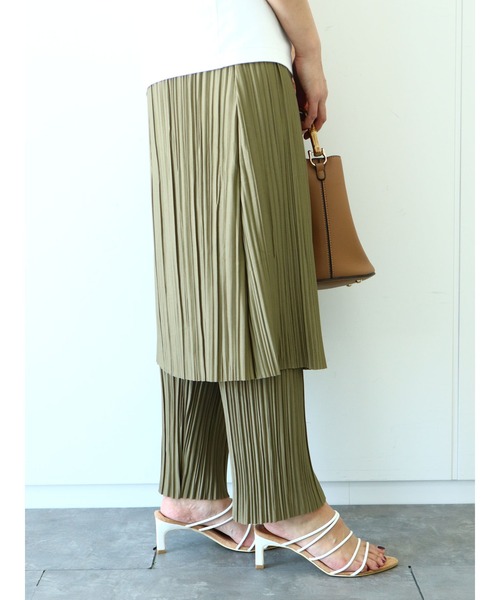 RAY CASSIN FAVORI（レイカズンフェバリ）の「・RAY CASSIN プリーツスカートレイヤードパンツ＊（その他パンツ・レディース・ブラック/カーキ/アイボリー/ピンクベージュ・FREE）」の10枚目の写真