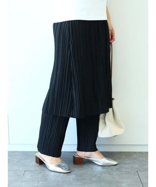 RAY CASSIN FAVORI（レイカズンフェバリ）の「・RAY CASSIN プリーツスカートレイヤードパンツ＊（その他パンツ・レディース・ブラック/カーキ/アイボリー/ピンクベージュ・FREE）」の8枚目の写真