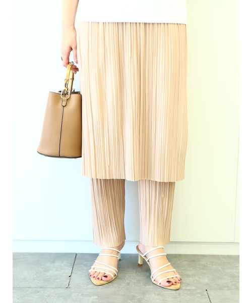 RAY CASSIN FAVORI（レイカズンフェバリ）の「・RAY CASSIN プリーツスカートレイヤードパンツ＊（その他パンツ・レディース・ブラック/カーキ/アイボリー/ピンクベージュ・FREE）」の9枚目の写真