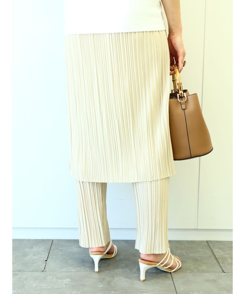 RAY CASSIN FAVORI（レイカズンフェバリ）の「・RAY CASSIN プリーツスカートレイヤードパンツ＊（その他パンツ・レディース・ブラック/カーキ/アイボリー/ピンクベージュ・FREE）」の12枚目の写真