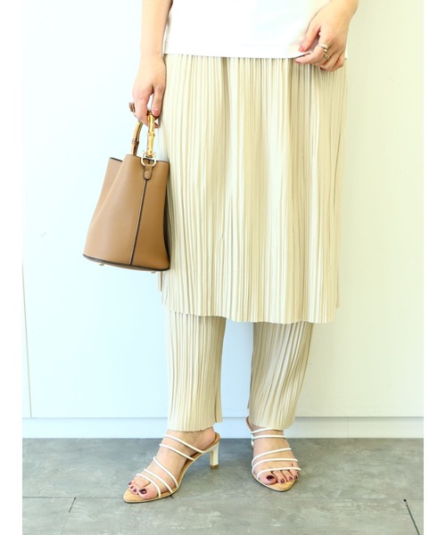 RAY CASSIN FAVORI（レイカズンフェバリ）の「・RAY CASSIN プリーツスカートレイヤードパンツ＊（その他パンツ・レディース・ブラック/カーキ/アイボリー/ピンクベージュ・FREE）」の14枚目の写真