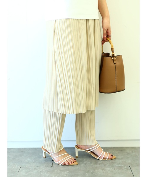 RAY CASSIN FAVORI（レイカズンフェバリ）の「・RAY CASSIN プリーツスカートレイヤードパンツ＊（その他パンツ・レディース・ブラック/カーキ/アイボリー/ピンクベージュ・FREE）」の11枚目の写真