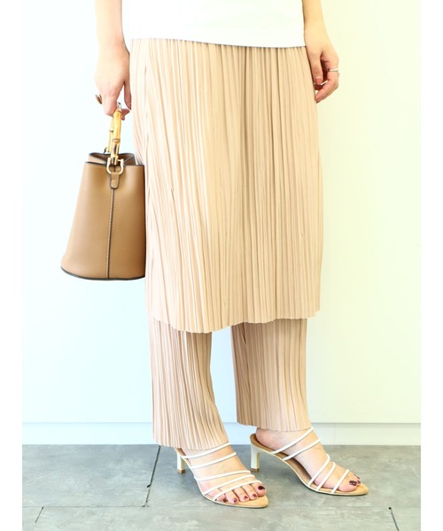 RAY CASSIN FAVORI（レイカズンフェバリ）の「・RAY CASSIN プリーツスカートレイヤードパンツ＊（その他パンツ・レディース・ブラック/カーキ/アイボリー/ピンクベージュ・FREE）」の15枚目の写真