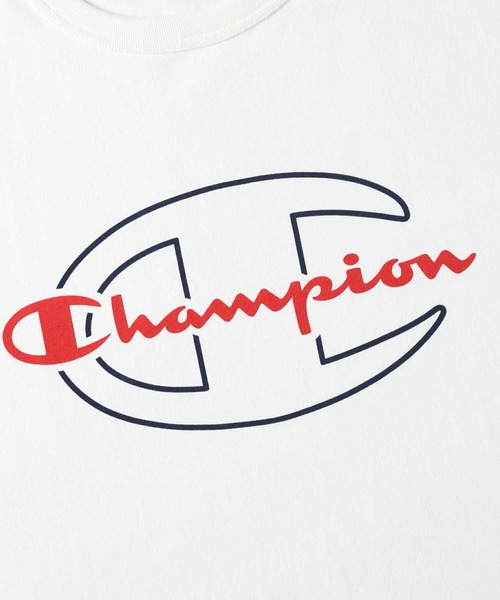 Champion(チャンピオン)の「【Champion】ダブルロゴプリントTシャツ(Tシャツ/カットソー・メンズ・ブラック/オリーブ/ホワイト/ターコイズブルー/ピンク/ベージュ・M/XL/L)」の9枚目の写真