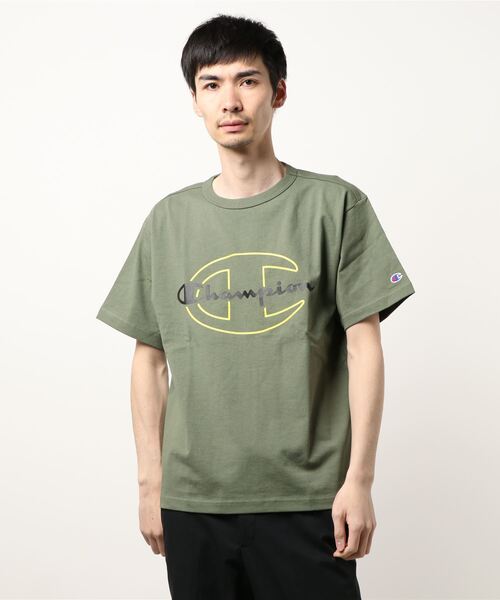 Champion(チャンピオン)の「【Champion】ダブルロゴプリントTシャツ(Tシャツ/カットソー・メンズ・ブラック/オリーブ/ホワイト/ターコイズブルー/ピンク/ベージュ・M/XL/L)」の22枚目の写真