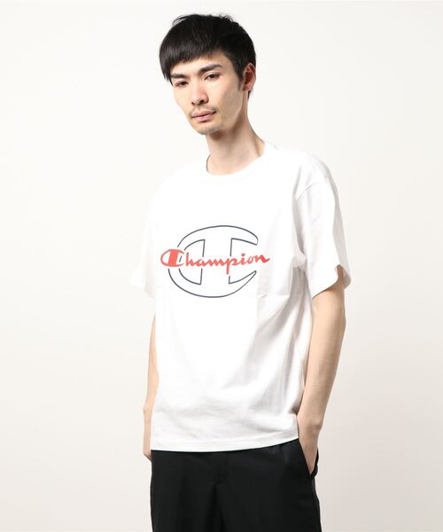Champion(チャンピオン)の「【Champion】ダブルロゴプリントTシャツ(Tシャツ/カットソー・メンズ・ブラック/オリーブ/ホワイト/ターコイズブルー/ピンク/ベージュ・M/XL/L)」の19枚目の写真