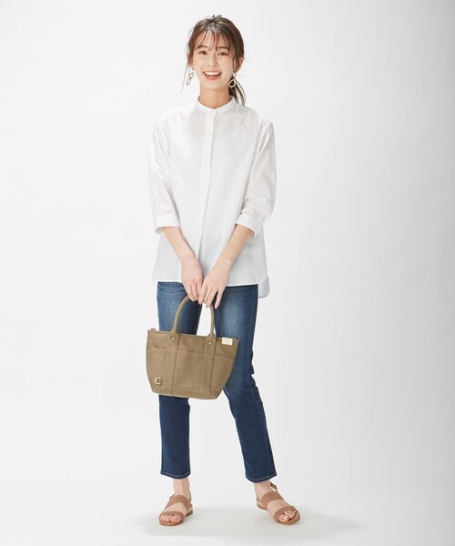 J.PRESS(ジェイプレス)の「【洗える】コットン キュプラドビーストライプ ブラウス(シャツ/ブラウス・レディース・ネイビー系1/ブラウン系1/ホワイト系1・9/11)」の5枚目の写真