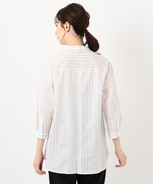 J.PRESS(ジェイプレス)の「【洗える】コットン キュプラドビーストライプ ブラウス(シャツ/ブラウス・レディース・ネイビー系1/ブラウン系1/ホワイト系1・9/11)」の15枚目の写真