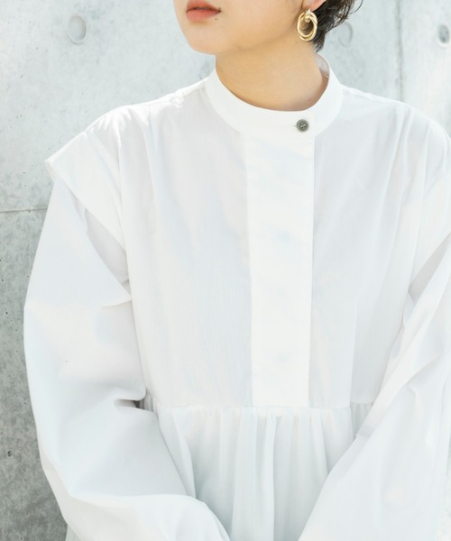 Ambre Neige（アンブルネージュ）の「バンドカラーワンピース／【WEB/EC限定商品】（ワンピース・レディース・オフホワイト/ブラック・FREE）」の15枚目の写真