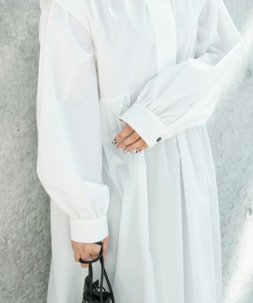 Ambre Neige（アンブルネージュ）の「バンドカラーワンピース／【WEB/EC限定商品】（ワンピース・レディース・オフホワイト/ブラック・FREE）」の9枚目の写真