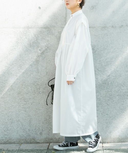 Ambre Neige（アンブルネージュ）の「バンドカラーワンピース／【WEB/EC限定商品】（ワンピース・レディース・オフホワイト/ブラック・FREE）」の3枚目の写真