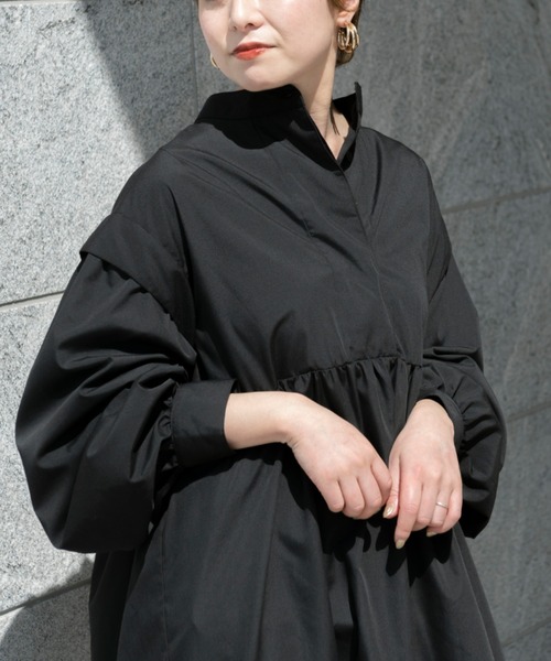 Ambre Neige（アンブルネージュ）の「バンドカラーワンピース／【WEB/EC限定商品】（ワンピース・レディース・オフホワイト/ブラック・FREE）」の10枚目の写真