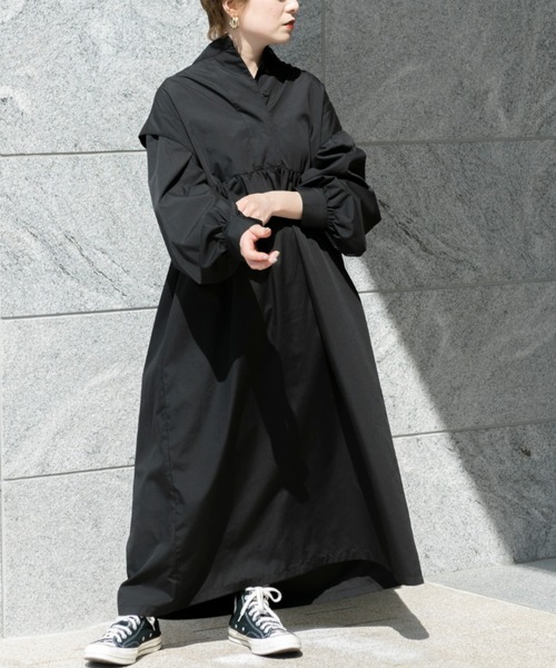 Ambre Neige（アンブルネージュ）の「バンドカラーワンピース／【WEB/EC限定商品】（ワンピース・レディース・オフホワイト/ブラック・FREE）」の14枚目の写真