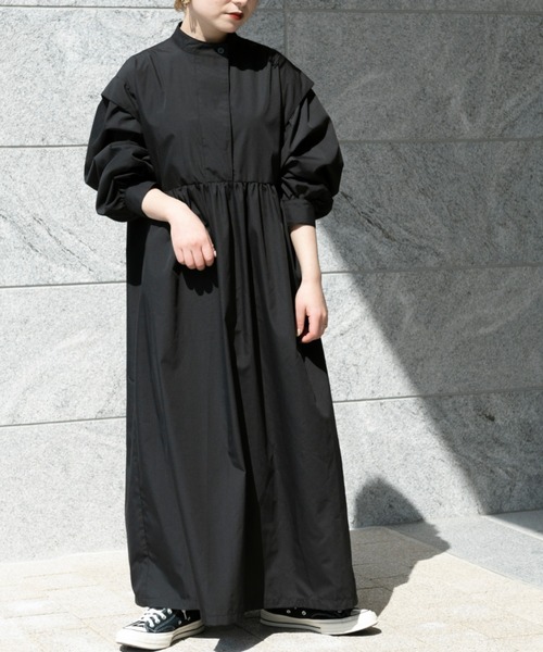 Ambre Neige（アンブルネージュ）の「バンドカラーワンピース／【WEB/EC限定商品】（ワンピース・レディース・オフホワイト/ブラック・FREE）」の4枚目の写真