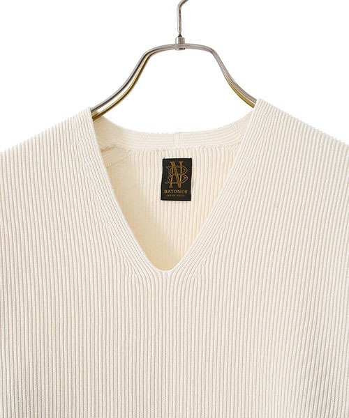 BATONER（バトナー）の「BATONER / バトナー：HIGH COUNT RIB V-NECK  