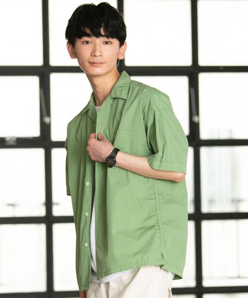 coen（コーエン）の「ポプリンオーバーダイオープンカラーシャツ（シャツ/ブラウス・メンズ・コバルトブルー/オリーブ/ホワイト/ライトグレー・X-LARGE/MEDIUM/LARGE/SMALL）」の22枚目の写真