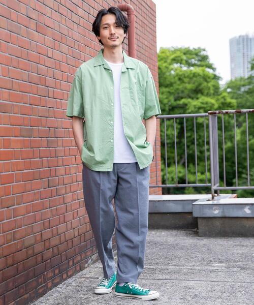 coen（コーエン）の「ポプリンオーバーダイオープンカラーシャツ（シャツ/ブラウス・メンズ・コバルトブルー/オリーブ/ホワイト/ライトグレー・X-LARGE/MEDIUM/LARGE/SMALL）」の14枚目の写真