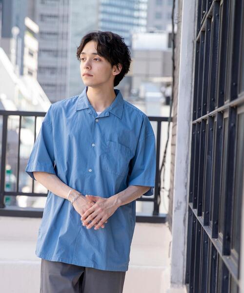 coen（コーエン）の「ポプリンオーバーダイオープンカラーシャツ（シャツ/ブラウス・メンズ・コバルトブルー/オリーブ/ホワイト/ライトグレー・X-LARGE/MEDIUM/LARGE/SMALL）」の17枚目の写真