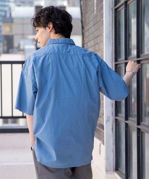 coen（コーエン）の「ポプリンオーバーダイオープンカラーシャツ（シャツ/ブラウス・メンズ・コバルトブルー/オリーブ/ホワイト/ライトグレー・X-LARGE/MEDIUM/LARGE/SMALL）」の18枚目の写真