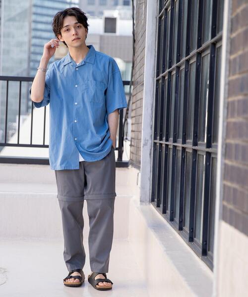 coen（コーエン）の「ポプリンオーバーダイオープンカラーシャツ（シャツ/ブラウス・メンズ・コバルトブルー/オリーブ/ホワイト/ライトグレー・X-LARGE/MEDIUM/LARGE/SMALL）」の19枚目の写真