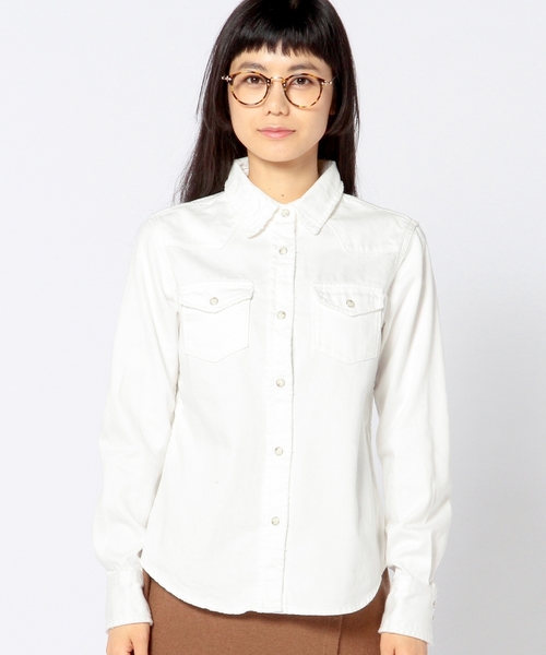 Another Edition（アナザーエディション）の「ウエスタンデニムシャツ/■AE WESTERN DNM SHT◆（シャツ/ブラウス・レディース・ホワイト/コバルトブルー・フリー）」の12枚目の写真