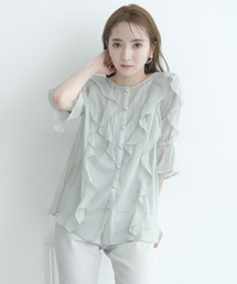 新★五分袖リラレースRirandtureブラウス（検ワンピース）★WH