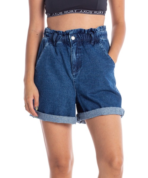 ROXY（ロキシー）の「RAIN/ロキシーウエストゴムデニムショートパンツ（デニムパンツ・レディース・カーキ/インディゴブルー/ブルー・LARGE/SMALL/MEDIUM）」の3枚目の写真