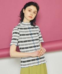 【INella(イネラ)】マルチチェックニットトップス