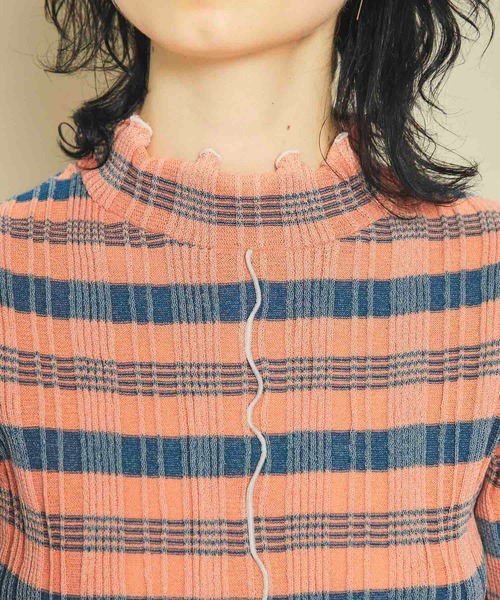 INella（イネラ）の「【INella(イネラ)】マルチチェックニットトップス（Tシャツ/カットソー・レディース・ホワイト/オレンジ/ブルー・FREE）」の16枚目の写真