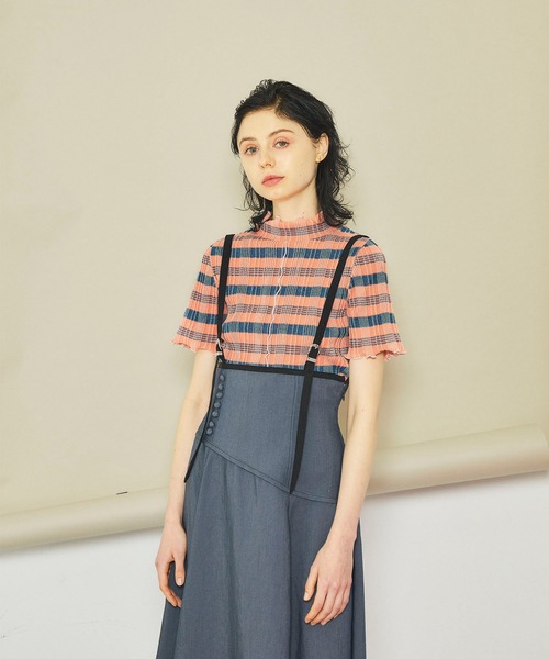 INella（イネラ）の「【INella(イネラ)】マルチチェックニットトップス（Tシャツ/カットソー・レディース・ホワイト/オレンジ/ブルー・FREE）」の17枚目の写真