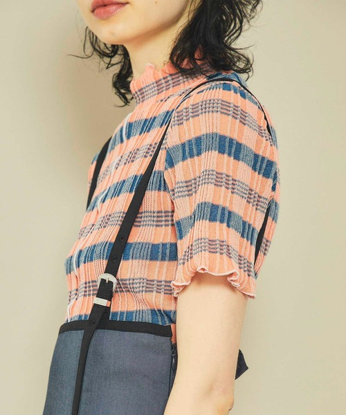 INella（イネラ）の「【INella(イネラ)】マルチチェックニットトップス（Tシャツ/カットソー・レディース・ホワイト/オレンジ/ブルー・FREE）」の19枚目の写真