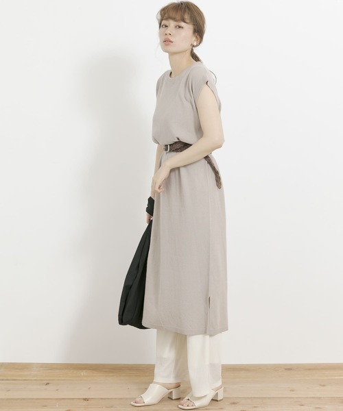 URBAN RESEARCH Sonny Label（アーバンリサーチサニーレーベル）の「フレンチスリーブサマーニットワンピース（ワンピース・レディース・スミクロ/ブルー/ベージュ・FREE）」の5枚目の写真