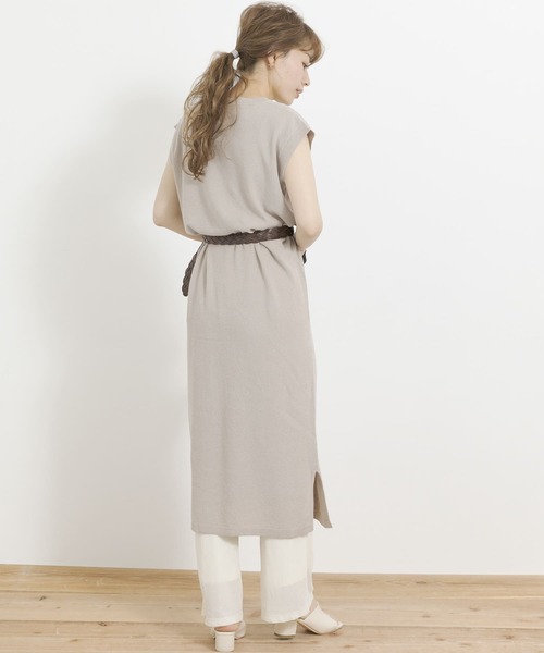 URBAN RESEARCH Sonny Label（アーバンリサーチサニーレーベル）の「フレンチスリーブサマーニットワンピース（ワンピース・レディース・スミクロ/ブルー/ベージュ・FREE）」の6枚目の写真