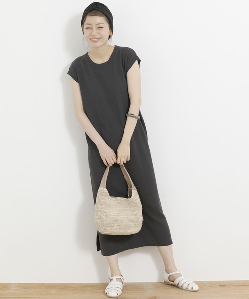 URBAN RESEARCH Sonny Label（アーバンリサーチサニーレーベル）の「フレンチスリーブサマーニットワンピース（ワンピース・レディース・スミクロ/ブルー/ベージュ・FREE）」の11枚目の写真