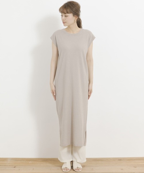 URBAN RESEARCH Sonny Label（アーバンリサーチサニーレーベル）の「フレンチスリーブサマーニットワンピース（ワンピース・レディース・スミクロ/ブルー/ベージュ・FREE）」の14枚目の写真