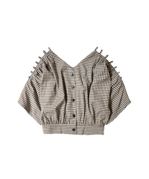 ENVYM（アンビー）の「ショルダーオープンＢｌｏｕｓｅ（シャツ/ブラウス・レディース・ホワイト/ベージュ・FREE）」の4枚目の写真