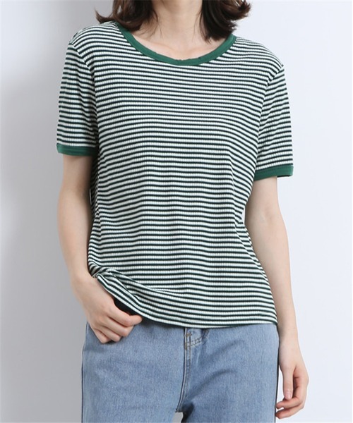 MAISON DE THERESE(メゾン ド テレーズ)の「配色パイピングカットソーボーダーTシャツ(Tシャツ/カットソー・レディース・ブラウン/グリーン/ブラック・L/S/M)」の15枚目の写真