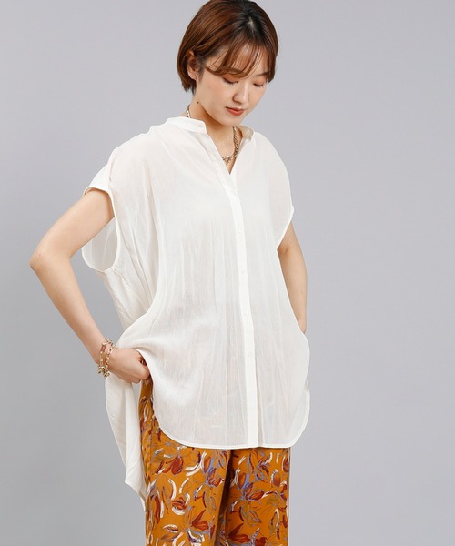 DouDou(ドゥドゥ)の「バックデザインフレンチシャツ(シャツ/ブラウス・レディース・ブラック/オフホワイト/パープル・FREE)」の2枚目の写真